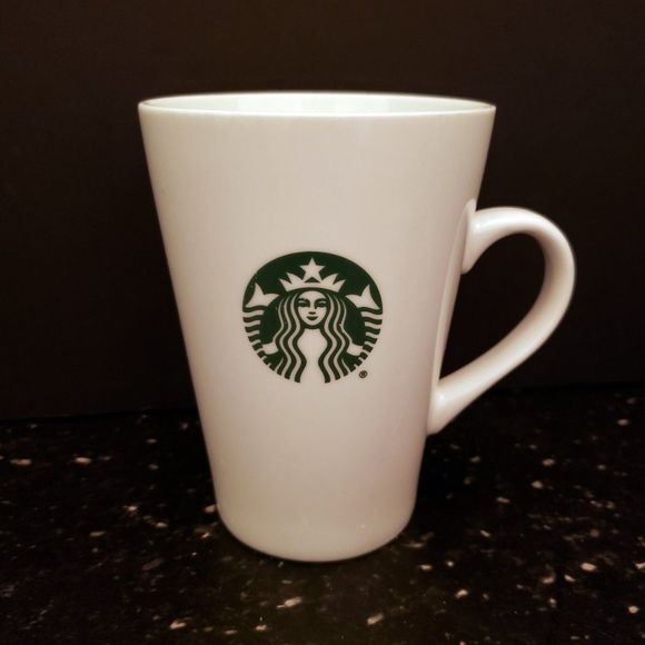 Starbucks 2015 Tall Mug Cup Green Mermaid Logo White Coffee Tea - Picture 1 of 8